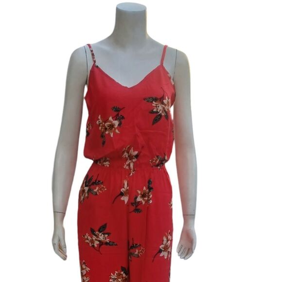 418133....Red Mimi Chica Floral Jumpsuit Size XS - Picture 8 of 8